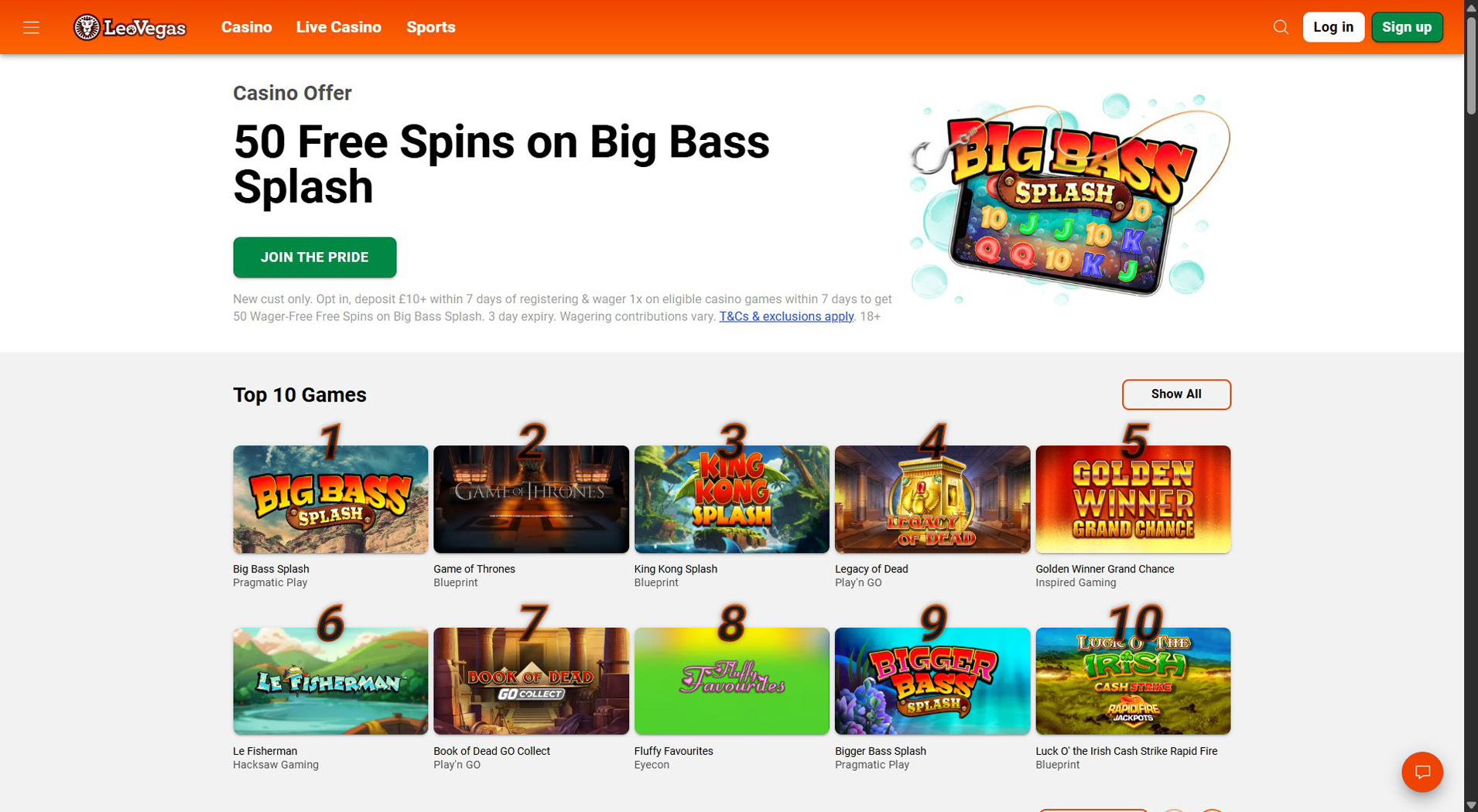 10. LeoVegas- Scelta affidabile del casinò Klarna